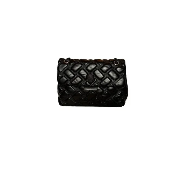 Quilted Black Shoulder Bag – Bird-Head Clasp, Chain Strap - Picture 1 of 8